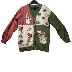 Totoro Cardigan Her Universe  Studio Ghibli Sweater Patchwork Knit  Size Small